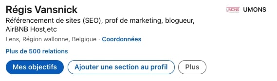 ajouter section profil media